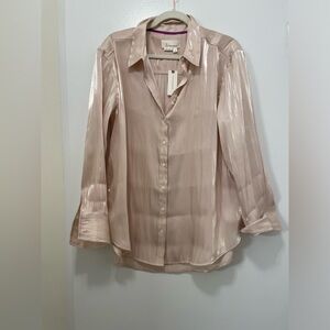 By Anthropologie silky iridescent button down shirt